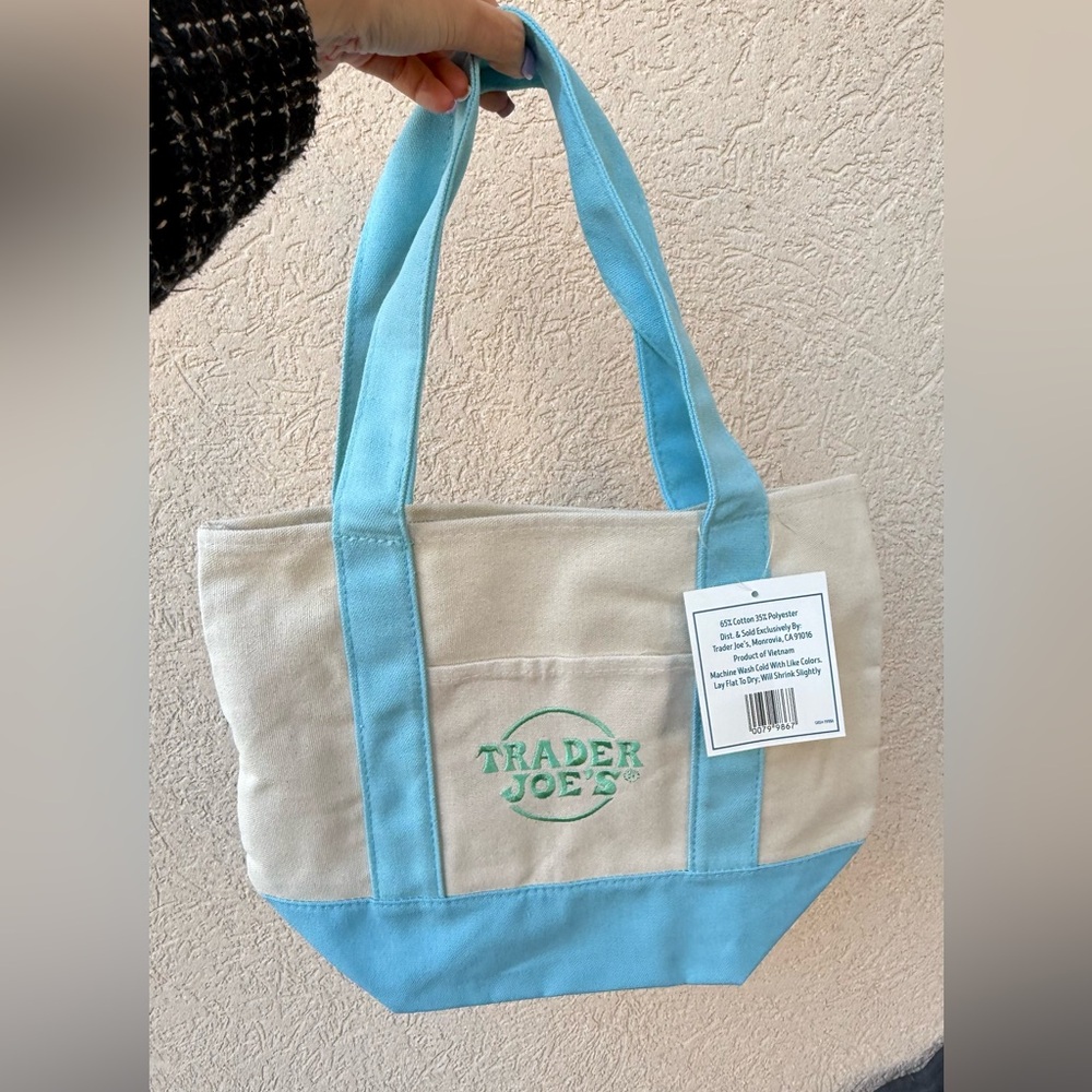 Trader Joe‘s Mini Canvas Tote - Pastel Blue 🩵